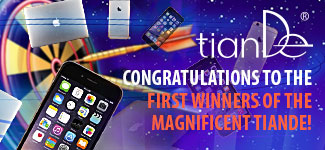 Congratulations to the first winners of the magnificent TianDe draw!